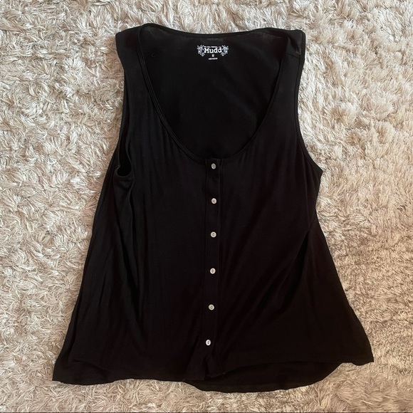 Mudd Black Tank Top with Buttons - Picture 2 of 6